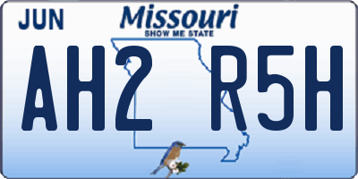 MO license plate AH2R5H