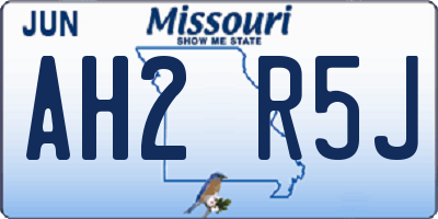 MO license plate AH2R5J