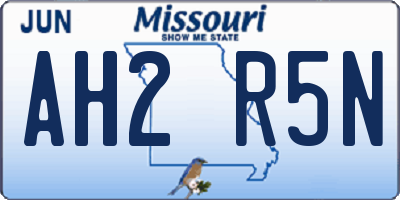 MO license plate AH2R5N