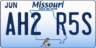 MO license plate AH2R5S