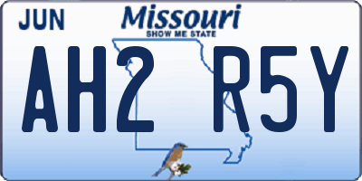 MO license plate AH2R5Y