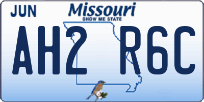 MO license plate AH2R6C