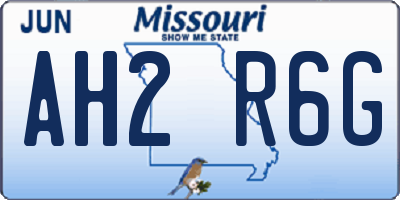 MO license plate AH2R6G
