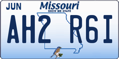 MO license plate AH2R6I