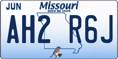 MO license plate AH2R6J