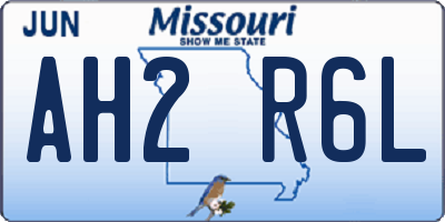 MO license plate AH2R6L