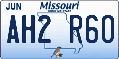 MO license plate AH2R6O