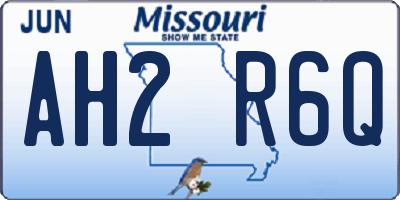 MO license plate AH2R6Q