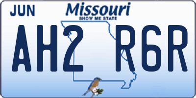 MO license plate AH2R6R