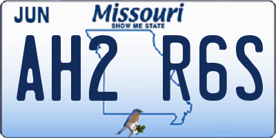 MO license plate AH2R6S