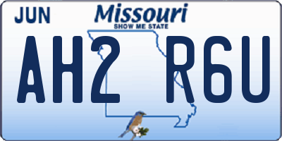 MO license plate AH2R6U