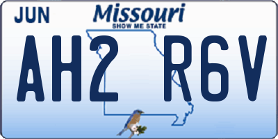 MO license plate AH2R6V