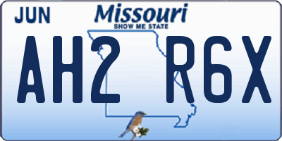 MO license plate AH2R6X