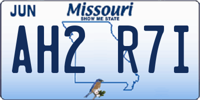 MO license plate AH2R7I