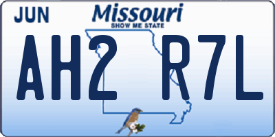 MO license plate AH2R7L