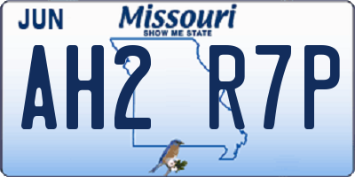 MO license plate AH2R7P