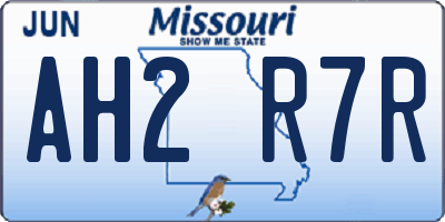 MO license plate AH2R7R