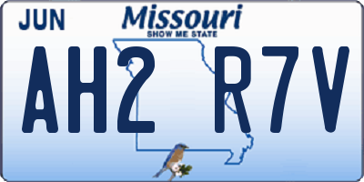 MO license plate AH2R7V