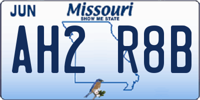MO license plate AH2R8B
