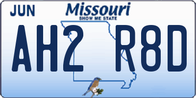 MO license plate AH2R8D