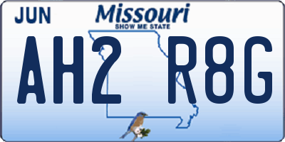 MO license plate AH2R8G