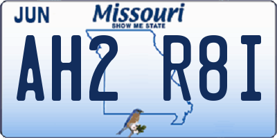 MO license plate AH2R8I