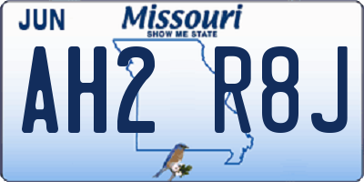 MO license plate AH2R8J