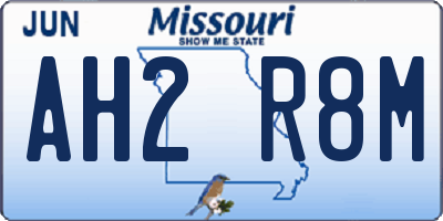 MO license plate AH2R8M