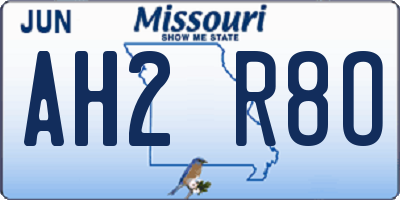 MO license plate AH2R8O