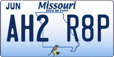 MO license plate AH2R8P