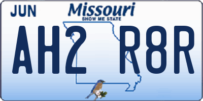 MO license plate AH2R8R