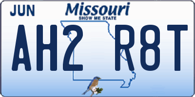MO license plate AH2R8T