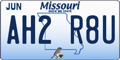 MO license plate AH2R8U