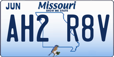 MO license plate AH2R8V