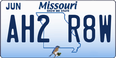 MO license plate AH2R8W
