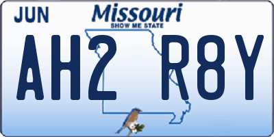 MO license plate AH2R8Y