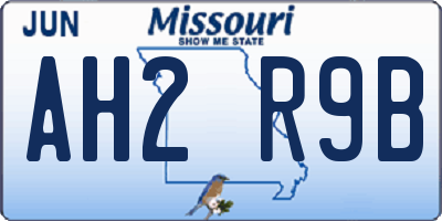 MO license plate AH2R9B
