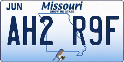MO license plate AH2R9F