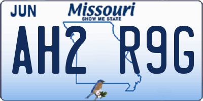 MO license plate AH2R9G