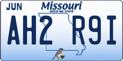 MO license plate AH2R9I