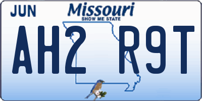 MO license plate AH2R9T