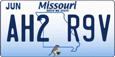 MO license plate AH2R9V