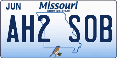 MO license plate AH2S0B