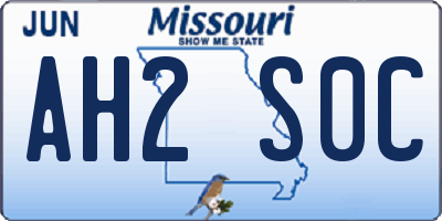 MO license plate AH2S0C