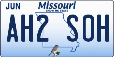 MO license plate AH2S0H
