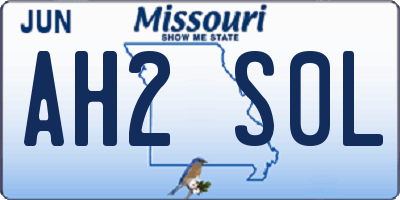 MO license plate AH2S0L