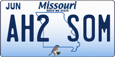 MO license plate AH2S0M