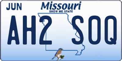 MO license plate AH2S0Q