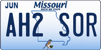 MO license plate AH2S0R