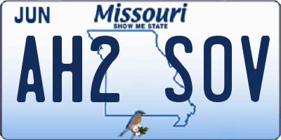 MO license plate AH2S0V